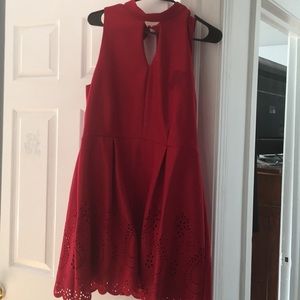 Red cutout flower dress